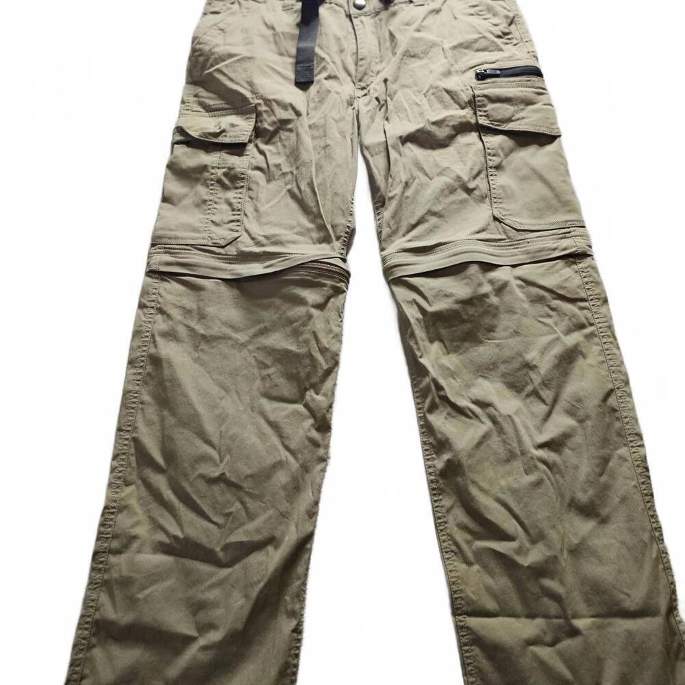 Men's Convertible Cargo Pants Size Mx30 Khaki with Multiple Pockets